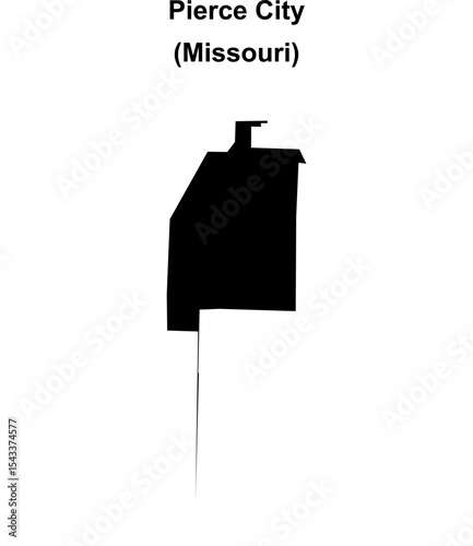 Pierce City (Missouri) blank outline map