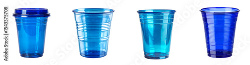 Wallpaper Mural Studio Shot of a Shiny Cobalt Plastic Cup Design Element for Beverage, Isolated Single PNG set with Transparent Background Torontodigital.ca