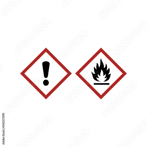 HIGH FLAMMABLE AND WARNING ICON VECTOR SIGN SYMBOL