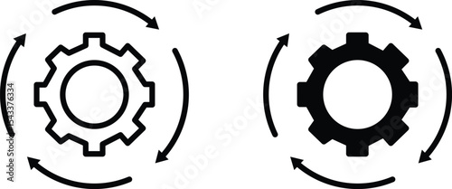 processing icon in Flat and outline style , vector illustration . 