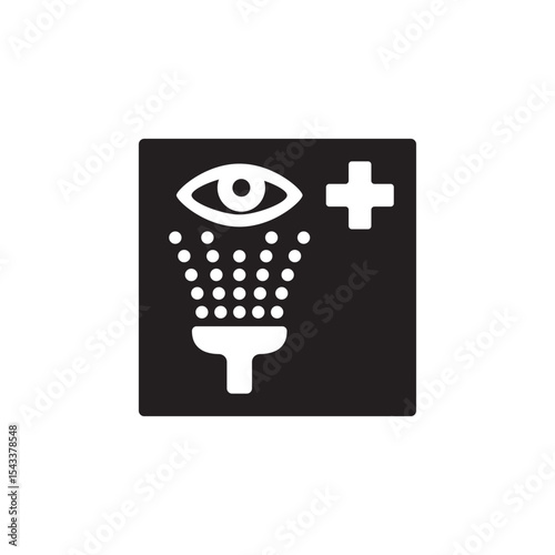 eyewash station icon symbol sign vector