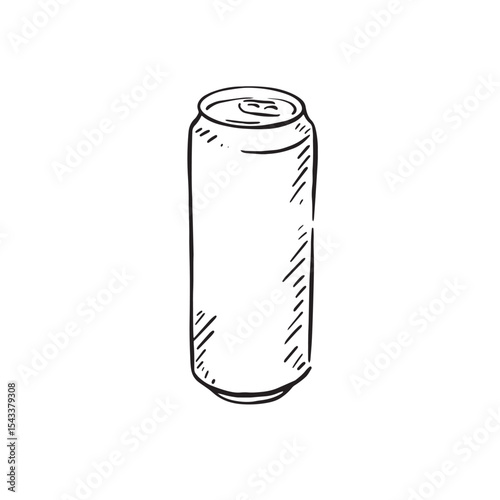 A blank can hand drawn in black line. 