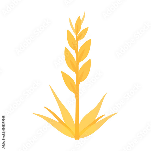 Golden wheat stalk in minimalist style, symbol of nature's bounty