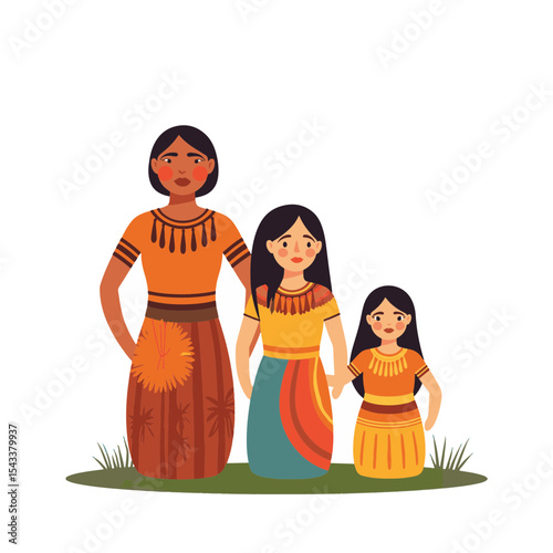 Traditional indigenous family dolls showcasing heritage, cultural symbolism