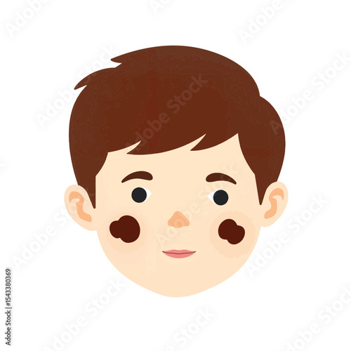 Young boy with chocolate smudges on cheeks, playful innocence