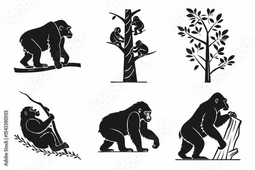 black and white silhouettes of elephants