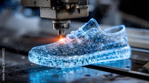 Advanced 3D Printing Technology Constructing Custom Footwear Design Concept