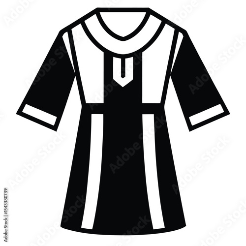 Tunic  Lineart Vector Icon | Black and White Minimal Style Illustration for Clothing Design and Digital Use