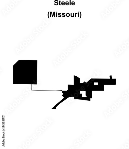 Steele (Missouri) blank outline map