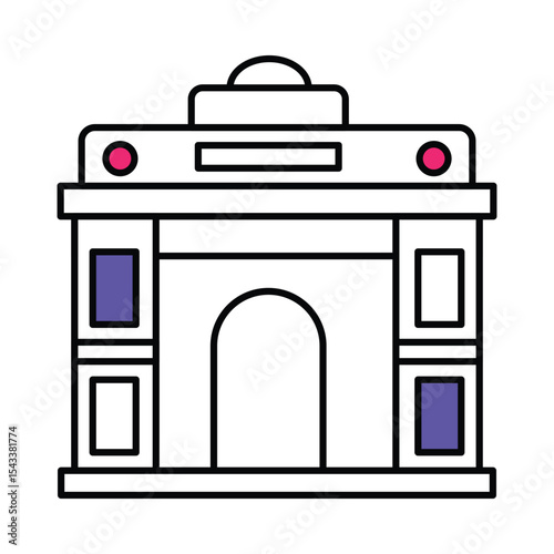 India Gate Vector Filled outline illustration style icon