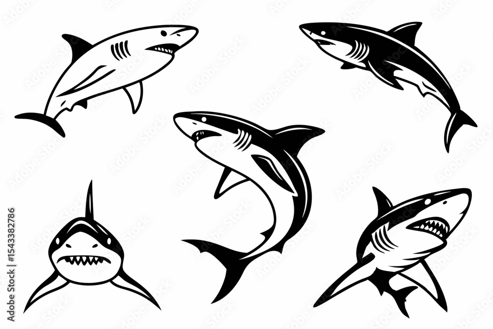 Obraz premium set of sharks