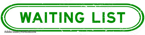 Grunge green waiting list word rubber seal stamp on white background