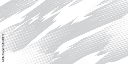 Rough grey brush strokes with spray texture. Hand drawn damaged vintage banner with thick zigzag lines. Rough thick brush strokes texture. Spray paint effect vector background.