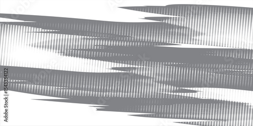 Rough grey brush strokes with spray texture. Hand drawn damaged vintage banner with thick zigzag lines. Rough thick brush strokes texture. Spray paint effect vector background.
