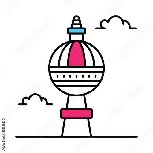 Berlin Tower Vector Filled outline illustration style icon