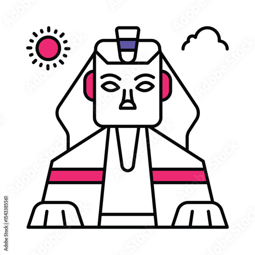  Sphinx Giza Vector Filled outline illustration style icon