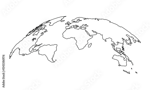 Line art of curve world map, Made for world news and articles.
