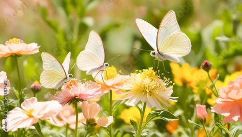 Butterflies on beautiful wildflowers