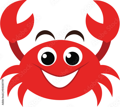 Crab head with eyes on stalks and a sneaky smile mascot logo clipart Vector illustration