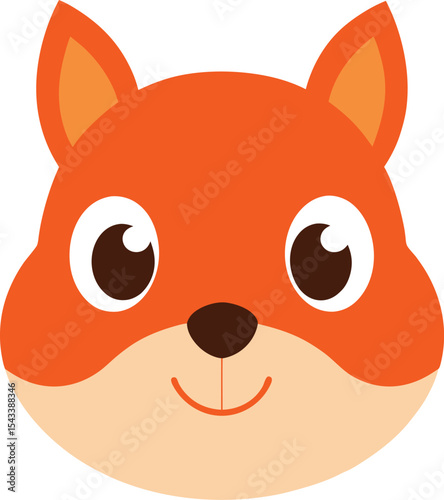 Squirrel head with puffed cheeks and bright wide eyes mascot logo clipart Vector illustration