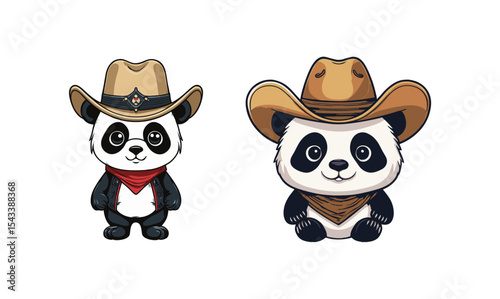 Cute Panda with Cowboy Hat