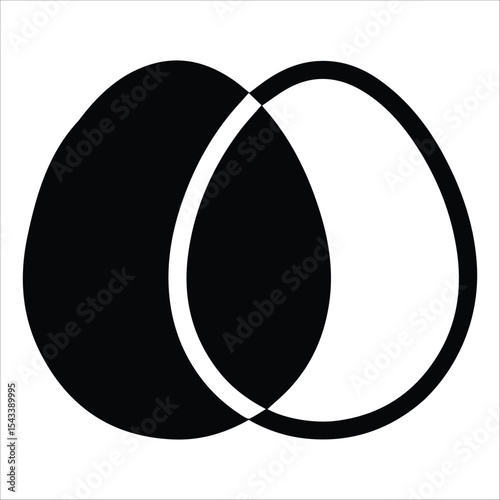 Modern Abstract Egg Shape Logo – Black and White Minimalist Vector Design