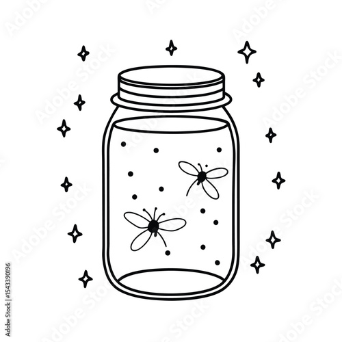 Jar with Firefly Glow Lines