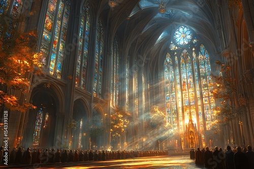 Wallpaper Mural A solemn medieval service inside Notre Dame grand Goth Torontodigital.ca