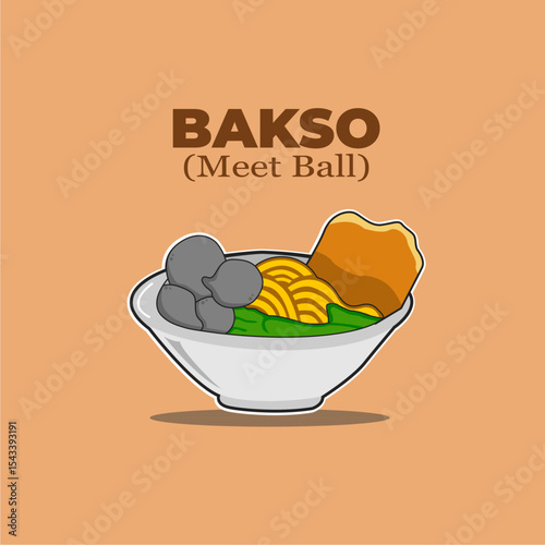 illustration vector graphic of bakso (meetball)