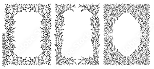 Collection of floral luxury frames, vintage vector borders, corner with ornate swirls. Old pattern for greeting card, wed invitation, menu, royal certificates, graphic design elements, packaging, cove