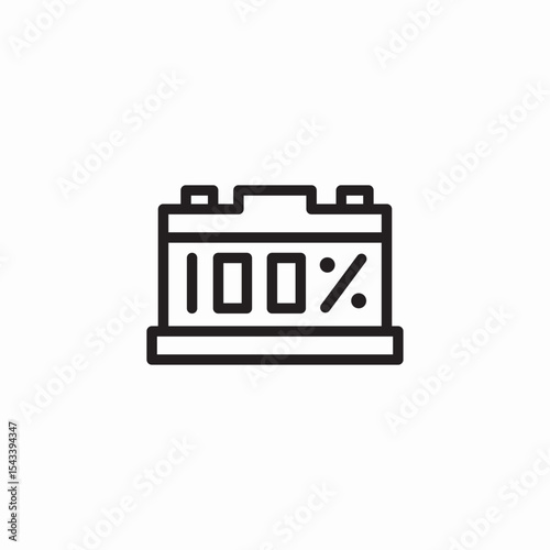fully charged wide battery icon sign vector