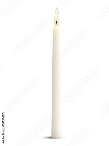 candle with fire isolated on white background