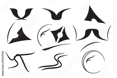 Quirky scribbles set doodle scribbles Kid's drawings, hand drawn childish funky shapes, vector illustration.