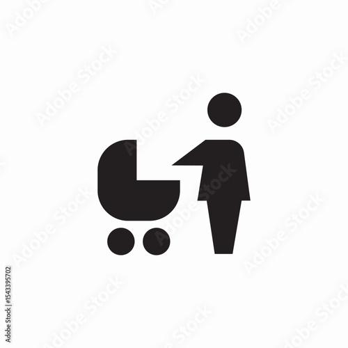 mother crib icon sign vector