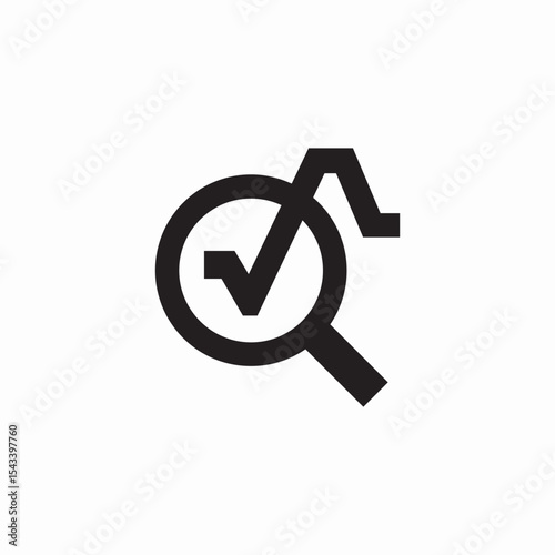 statistics search check icon sign vector
