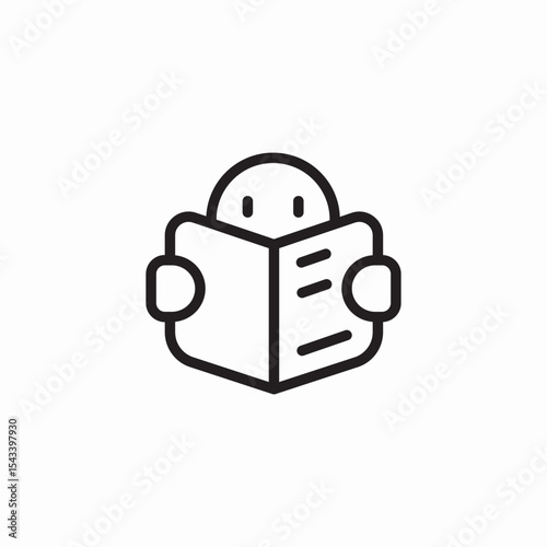 user manual reading icon sign vector