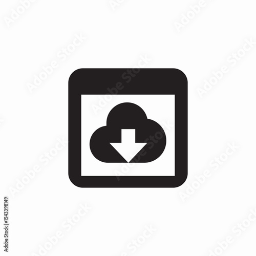 web cloud download icon sign vector