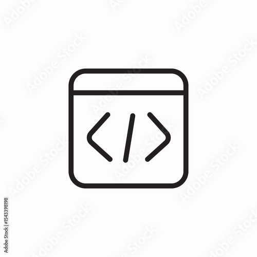 web page code icon sign vector