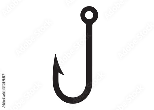 fishing hook logo silhouette vector, fishing hook logo icon silhouette, a silhouette vector simple fishing hook logo, fishing hook logo icon on black and white vector silhouette on white background