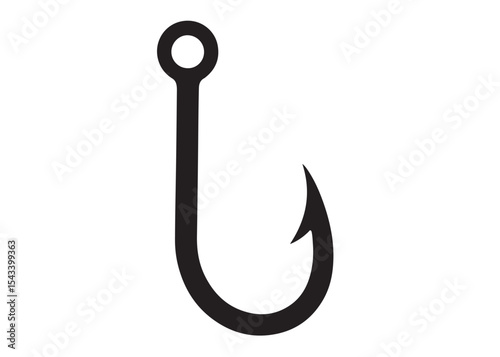 fishing hook logo silhouette vector, fishing hook logo icon silhouette, a silhouette vector simple fishing hook logo, fishing hook logo icon on black and white vector silhouette on white background
