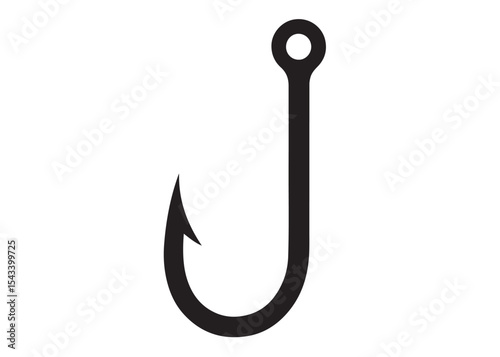 fishing hook logo silhouette vector, fishing hook logo icon silhouette, a silhouette vector simple fishing hook logo, fishing hook logo icon on black and white vector silhouette on white background
