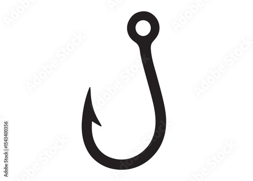 fishing hook logo silhouette vector, fishing hook logo icon silhouette, a silhouette vector simple fishing hook logo, fishing hook logo icon on black and white vector silhouette on white background
