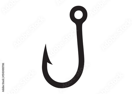 fishing hook logo silhouette vector, fishing hook logo icon silhouette, a silhouette vector simple fishing hook logo, fishing hook logo icon on black and white vector silhouette on white background