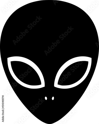 alien head icon logo silhouette icon vector illustration
