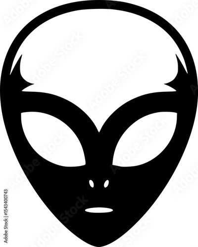 alien head icon logo silhouette icon vector illustration
