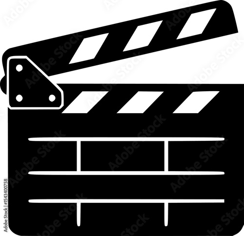 party clapperboard icon silhouette vector illustration
