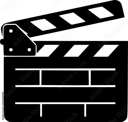 party clapperboard icon silhouette vector illustration
