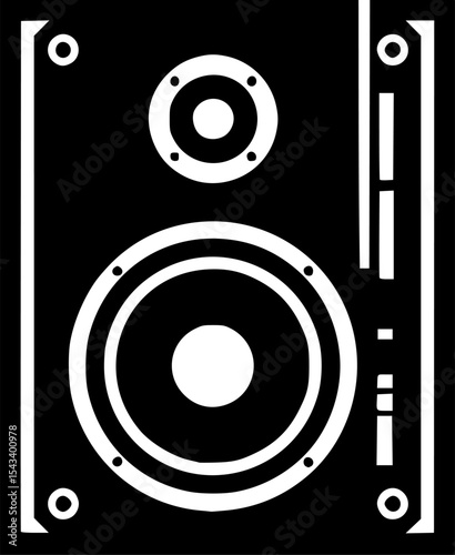 music speaker system icon silhouette vector illustration
