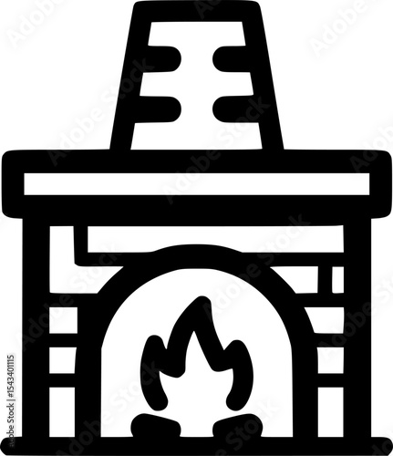 fireplace icon vector illustration
