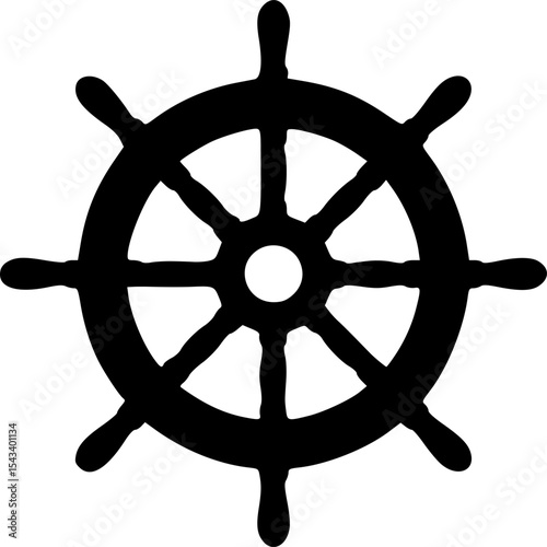 ship wheel steering icon vector illustration
